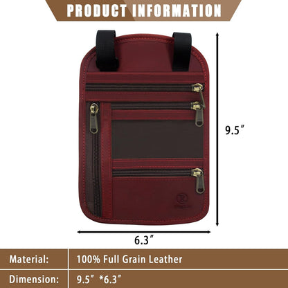 Genuine Leather Passport Holder For Travel, RFID Blocking Slim Neck Wallet with Adjustable Strap for Women and Men, Travel Essentials to Keep Cash, Credit Cards and Documents Safe, Brown