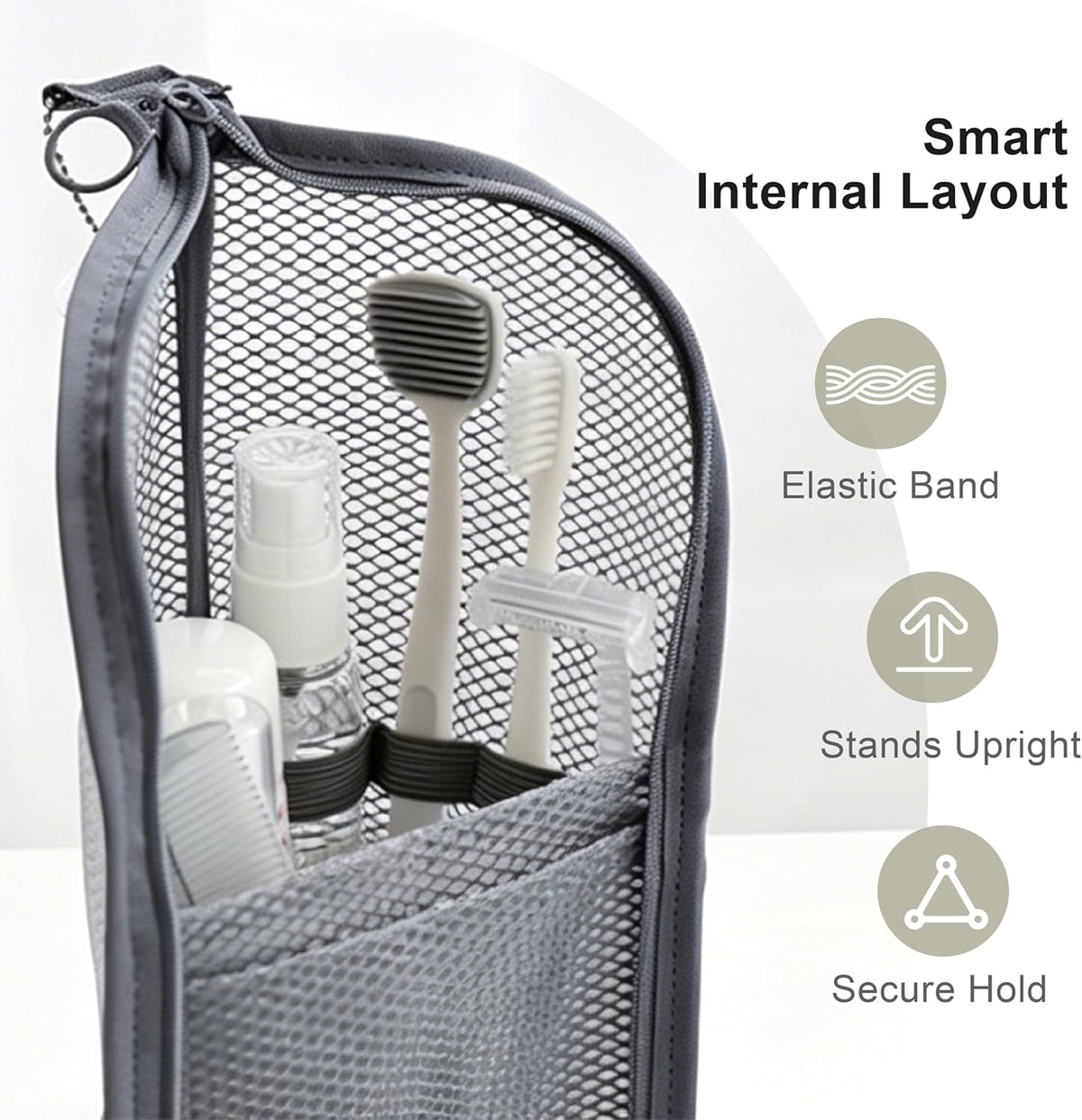 Standing Toiletry Bag, 2026 New Portable Lightweight Travel Toiletry Bag, Clear EVA Waterproof Toiletry Organizer, Large Capacity Foldable Hanging Cosmetic Bag for Travel, Gym, Home (Purple)