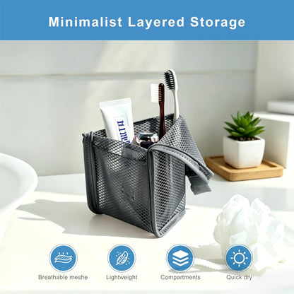 Standing Toiletry Bag, 2026 New Portable Lightweight Travel Toiletry Bag, Clear EVA Waterproof Toiletry Organizer, Large Capacity Foldable Hanging Cosmetic Bag for Travel, Gym, Home (Purple)