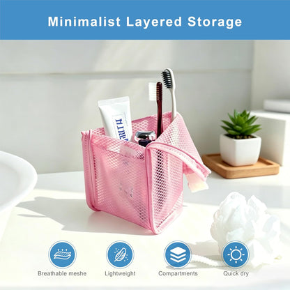 Standing Toiletry Bag, 2026 New Portable Lightweight Travel Toiletry Bag, Clear EVA Waterproof Toiletry Organizer, Large Capacity Foldable Hanging Cosmetic Bag for Travel, Gym, Home (Purple)