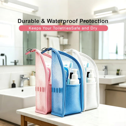 Standing Toiletry Bag, 2026 New Portable Lightweight Travel Toiletry Bag, Clear EVA Waterproof Toiletry Organizer, Large Capacity Foldable Hanging Cosmetic Bag for Travel, Gym, Home (Purple)
