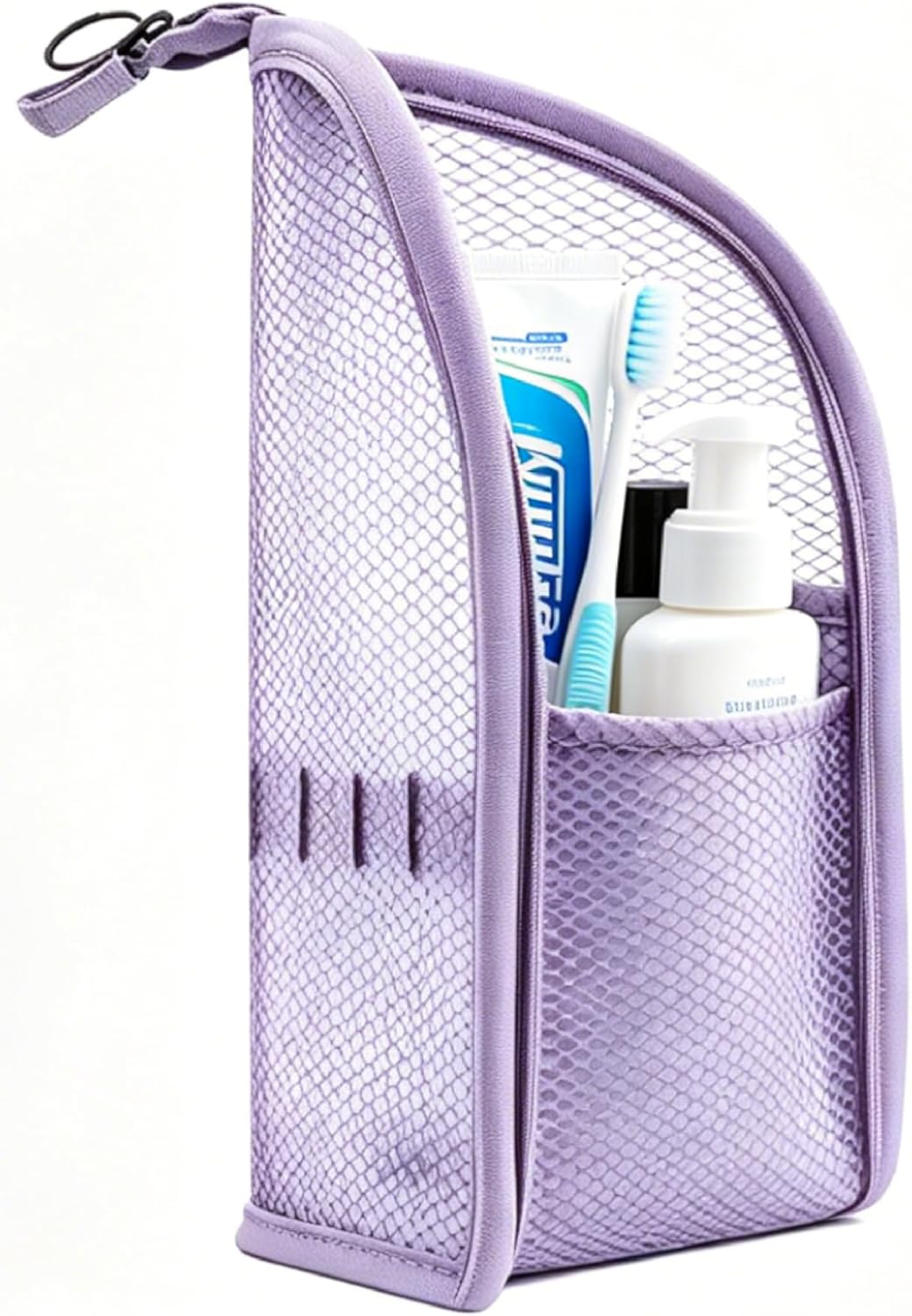 Standing Toiletry Bag, 2026 New Portable Lightweight Travel Toiletry Bag, Clear EVA Waterproof Toiletry Organizer, Large Capacity Foldable Hanging Cosmetic Bag for Travel, Gym, Home (Purple)