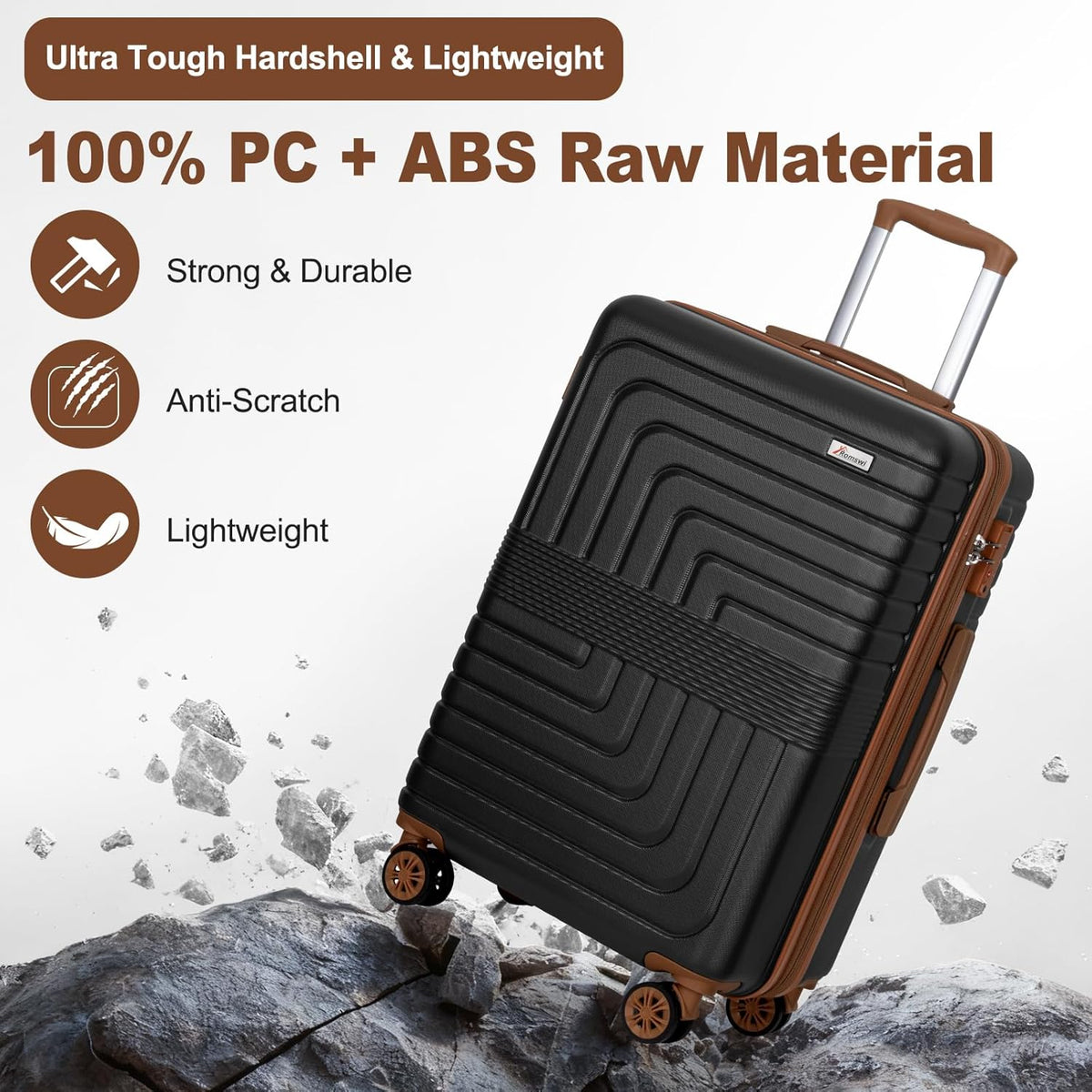 Expandable 21" Carry On Luggage,Hardshell Suitcase with Double Spinner Wheels for 20% More Space, Airline Approved Lightweight Hardside Luggage, Scratch-Resistant & YKK Zipper, White
