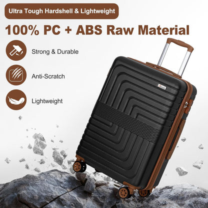 Expandable 21" Carry On Luggage,Hardshell Suitcase with Double Spinner Wheels for 20% More Space, Airline Approved Lightweight Hardside Luggage, Scratch-Resistant & YKK Zipper, White