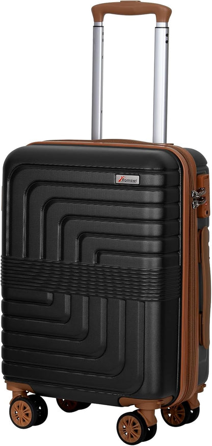 Expandable 21" Carry On Luggage,Hardshell Suitcase with Double Spinner Wheels for 20% More Space, Airline Approved Lightweight Hardside Luggage, Scratch-Resistant & YKK Zipper, White