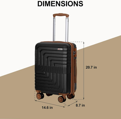 Expandable 21" Carry On Luggage,Hardshell Suitcase with Double Spinner Wheels for 20% More Space, Airline Approved Lightweight Hardside Luggage, Scratch-Resistant & YKK Zipper, White