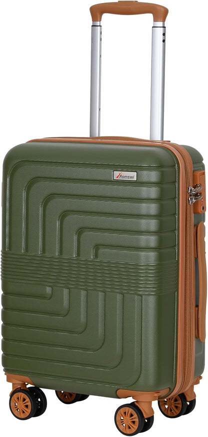 Expandable 21" Carry On Luggage,Hardshell Suitcase with Double Spinner Wheels for 20% More Space, Airline Approved Lightweight Hardside Luggage, Scratch-Resistant & YKK Zipper, White