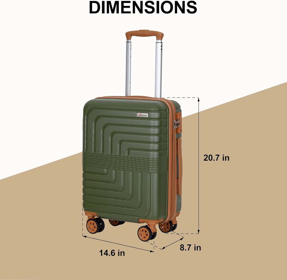 Expandable 21" Carry On Luggage,Hardshell Suitcase with Double Spinner Wheels for 20% More Space, Airline Approved Lightweight Hardside Luggage, Scratch-Resistant & YKK Zipper, White