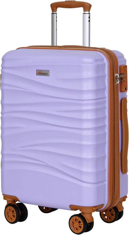 Expandable 21" Carry On Luggage,Hardshell Suitcase with Double Spinner Wheels for 20% More Space, Airline Approved Lightweight Hardside Luggage, Scratch-Resistant & YKK Zipper, White