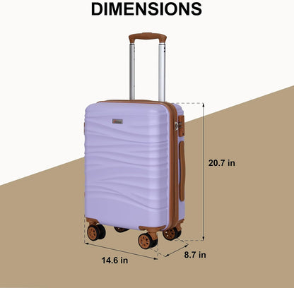 Expandable 21" Carry On Luggage,Hardshell Suitcase with Double Spinner Wheels for 20% More Space, Airline Approved Lightweight Hardside Luggage, Scratch-Resistant & YKK Zipper, White