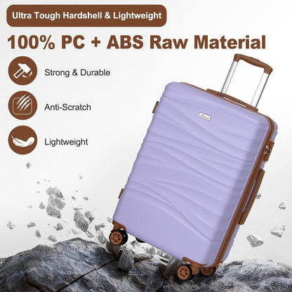 Expandable 21" Carry On Luggage,Hardshell Suitcase with Double Spinner Wheels for 20% More Space, Airline Approved Lightweight Hardside Luggage, Scratch-Resistant & YKK Zipper, White