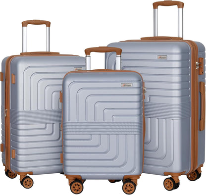 Expandable 21" Carry On Luggage,Hardshell Suitcase with Double Spinner Wheels for 20% More Space, Airline Approved Lightweight Hardside Luggage, Scratch-Resistant & YKK Zipper, White