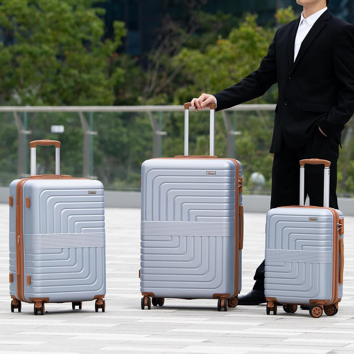 Expandable 21" Carry On Luggage,Hardshell Suitcase with Double Spinner Wheels for 20% More Space, Airline Approved Lightweight Hardside Luggage, Scratch-Resistant & YKK Zipper, White