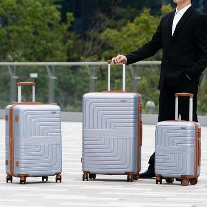 Expandable 21" Carry On Luggage,Hardshell Suitcase with Double Spinner Wheels for 20% More Space, Airline Approved Lightweight Hardside Luggage, Scratch-Resistant & YKK Zipper, White