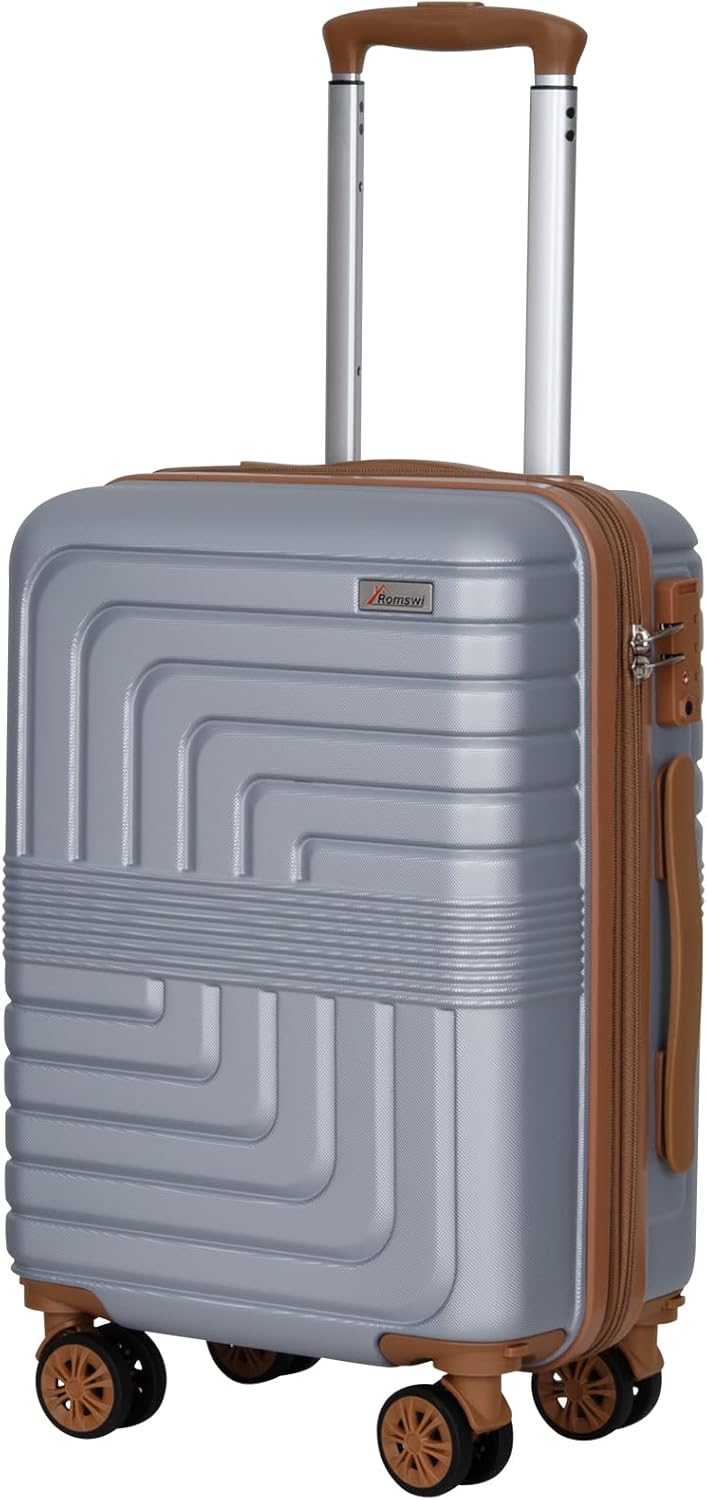 Expandable 21" Carry On Luggage,Hardshell Suitcase with Double Spinner Wheels for 20% More Space, Airline Approved Lightweight Hardside Luggage, Scratch-Resistant & YKK Zipper, White