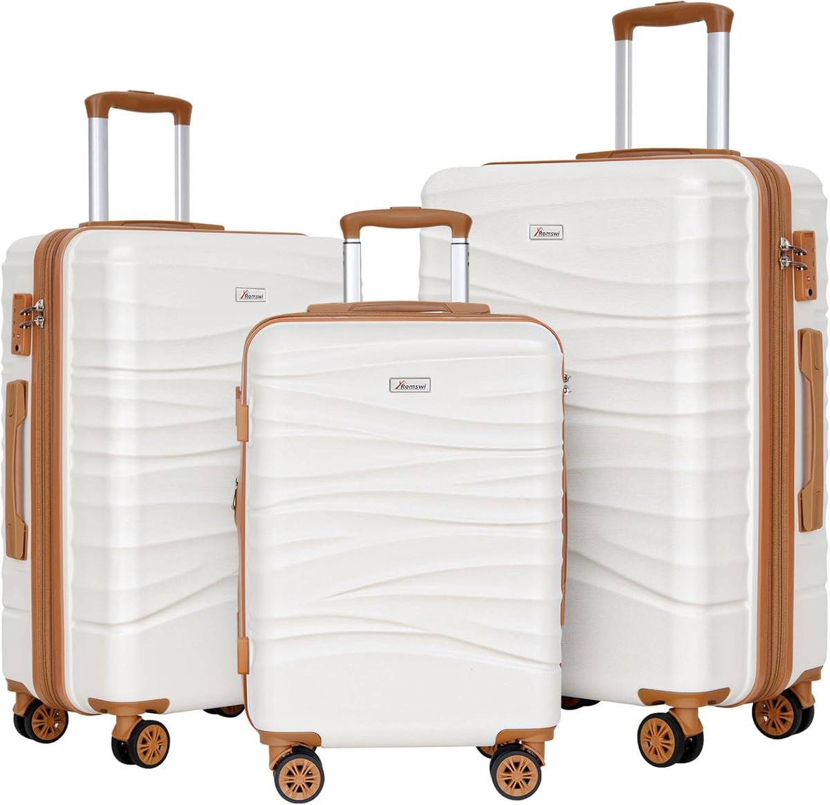 Expandable 21" Carry On Luggage,Hardshell Suitcase with Double Spinner Wheels for 20% More Space, Airline Approved Lightweight Hardside Luggage, Scratch-Resistant & YKK Zipper, White