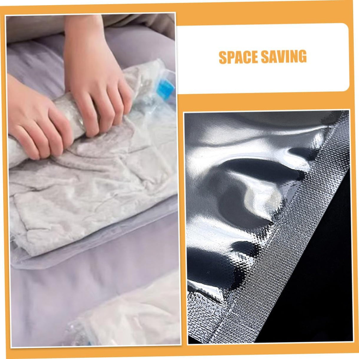 12pcs Vacuum Storage Bags for Travel, Reusable Roll up Compression Cloth Bags, Pa+pe Material, Hand Roll Space Saving Pouches for Suitcase and Clothes Organizer
