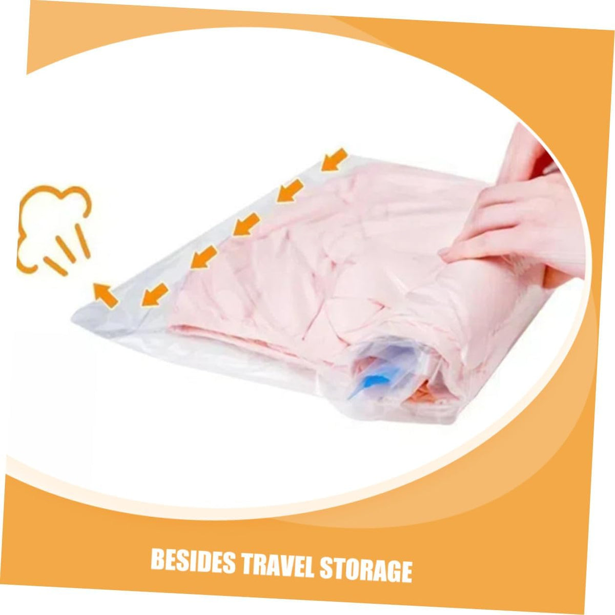 12pcs Vacuum Storage Bags for Travel, Reusable Roll up Compression Cloth Bags, Pa+pe Material, Hand Roll Space Saving Pouches for Suitcase and Clothes Organizer