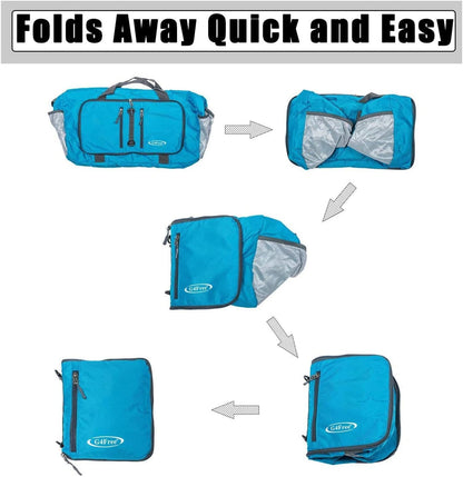 40L/65L Foldable Travel Duffle Bag Packable Weekender Bag | Water Resistant Nylon, Carry On Size Duffel, for Travel or Overnight Weekender Trip, for Gym or Sports, for Men Women