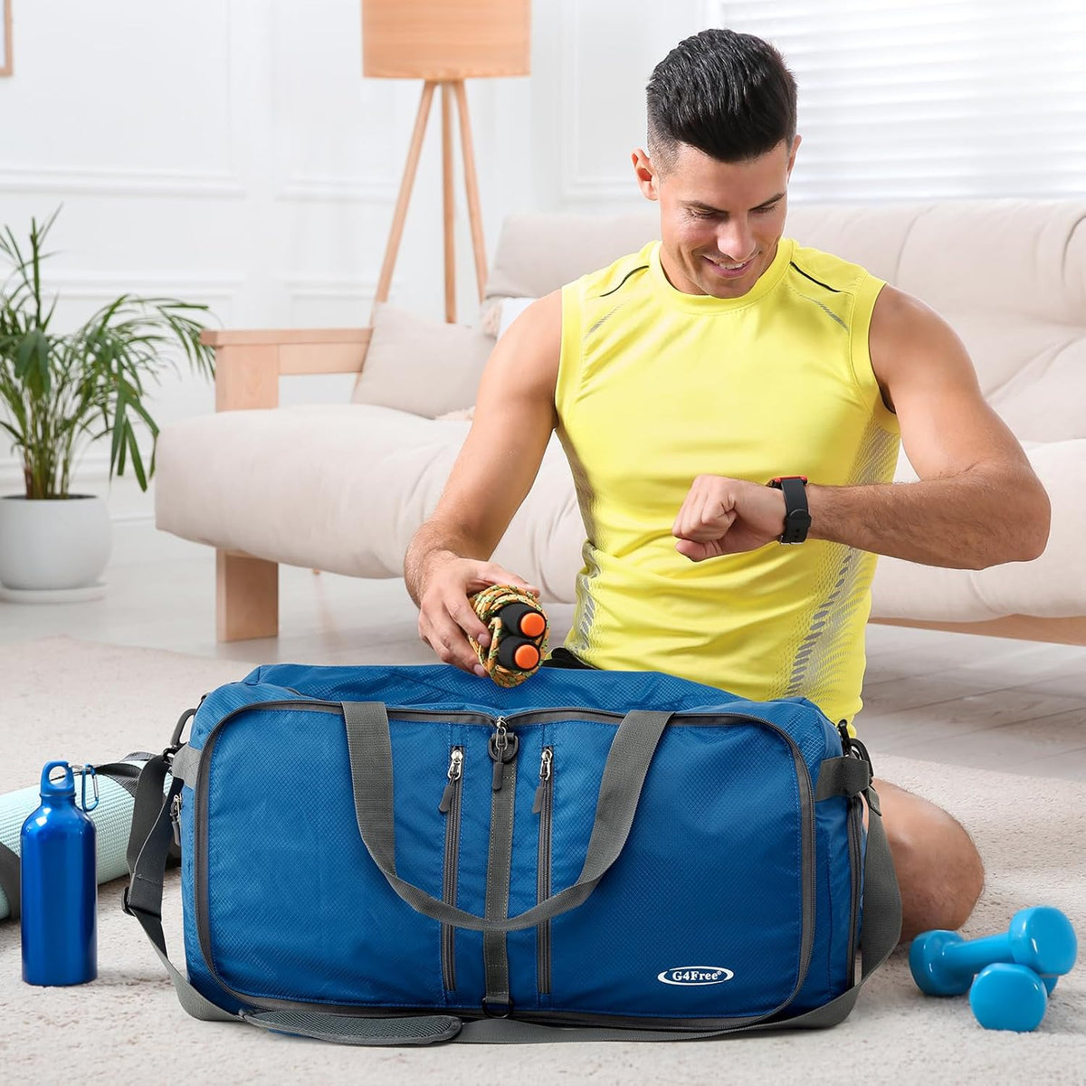 40L/65L Foldable Travel Duffle Bag Packable Weekender Bag | Water Resistant Nylon, Carry On Size Duffel, for Travel or Overnight Weekender Trip, for Gym or Sports, for Men Women