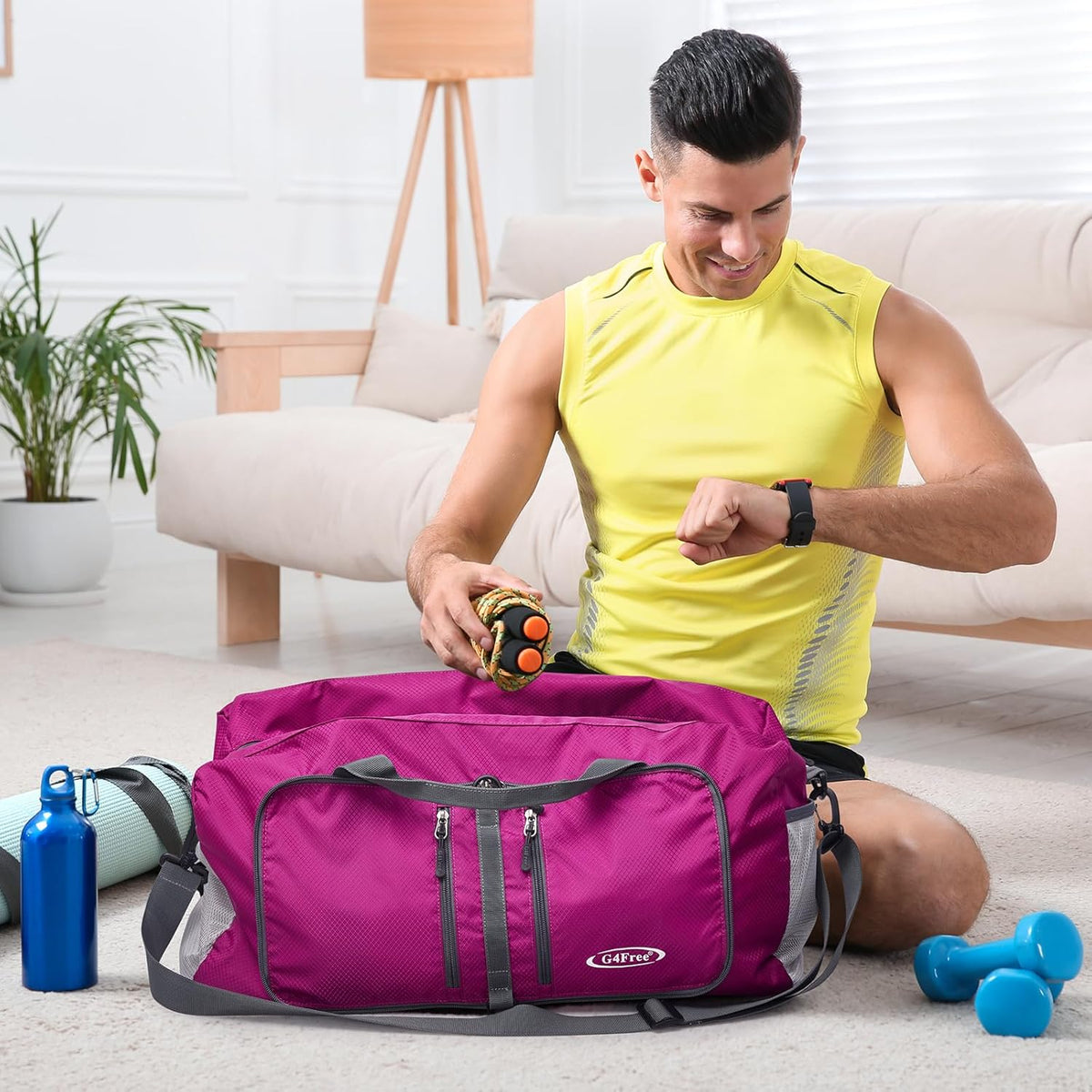 40L/65L Foldable Travel Duffle Bag Packable Weekender Bag | Water Resistant Nylon, Carry On Size Duffel, for Travel or Overnight Weekender Trip, for Gym or Sports, for Men Women