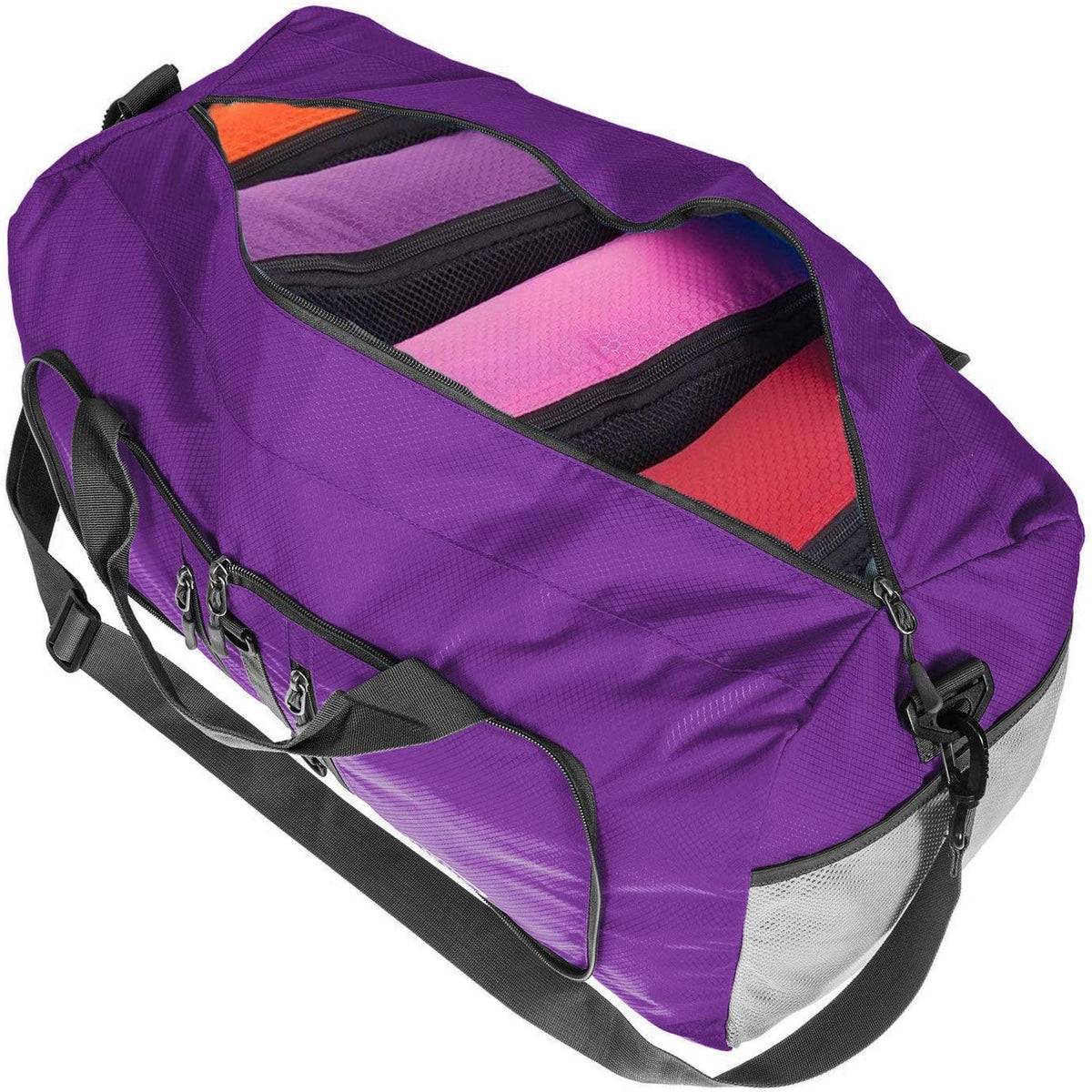 40L/65L Foldable Travel Duffle Bag Packable Weekender Bag | Water Resistant Nylon, Carry On Size Duffel, for Travel or Overnight Weekender Trip, for Gym or Sports, for Men Women