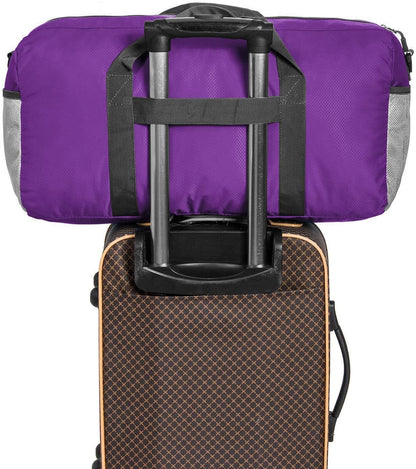40L/65L Foldable Travel Duffle Bag Packable Weekender Bag | Water Resistant Nylon, Carry On Size Duffel, for Travel or Overnight Weekender Trip, for Gym or Sports, for Men Women