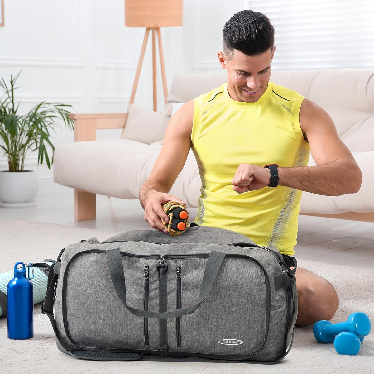 40L/65L Foldable Travel Duffle Bag Packable Weekender Bag | Water Resistant Nylon, Carry On Size Duffel, for Travel or Overnight Weekender Trip, for Gym or Sports, for Men Women