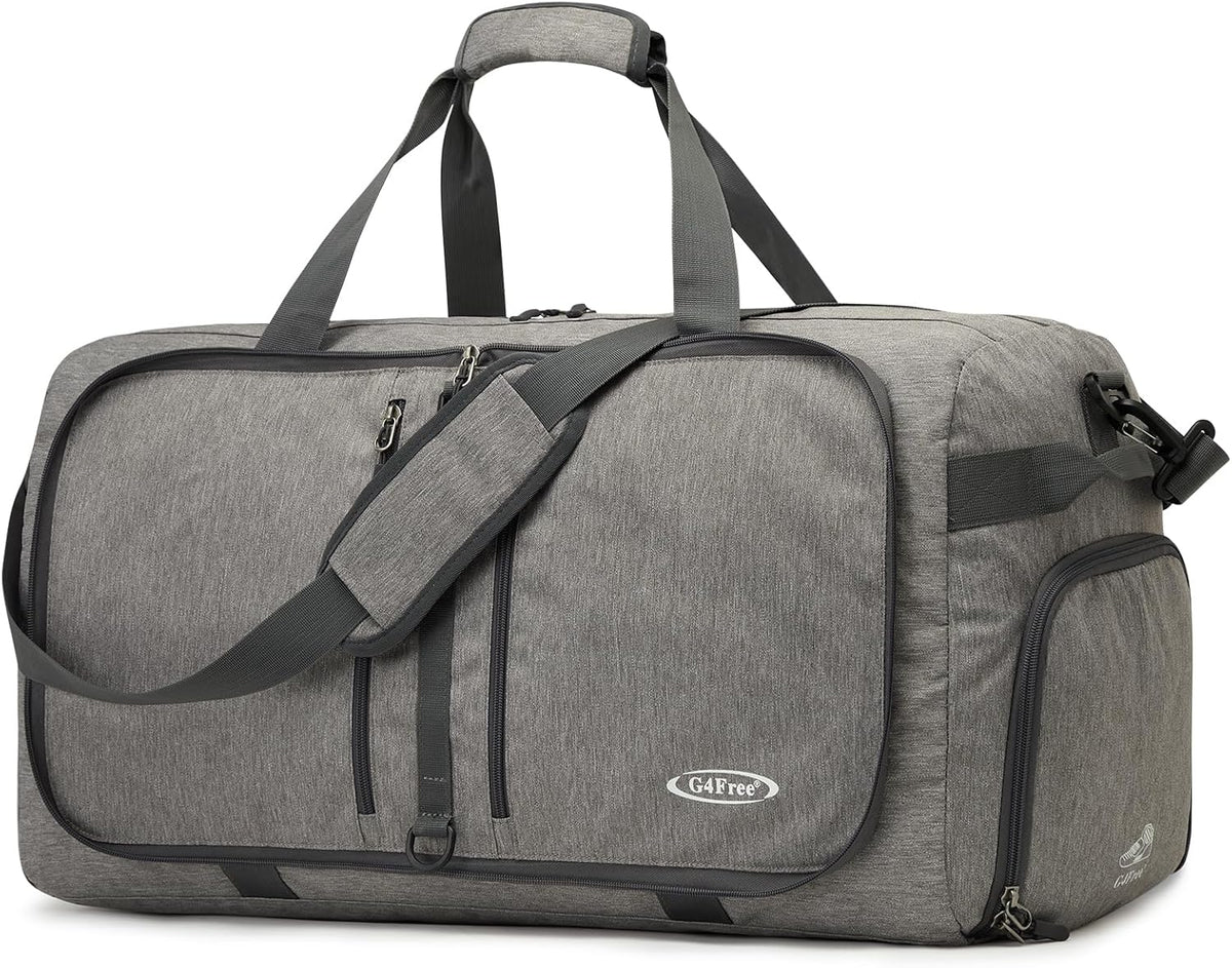 40L/65L Foldable Travel Duffle Bag Packable Weekender Bag | Water Resistant Nylon, Carry On Size Duffel, for Travel or Overnight Weekender Trip, for Gym or Sports, for Men Women