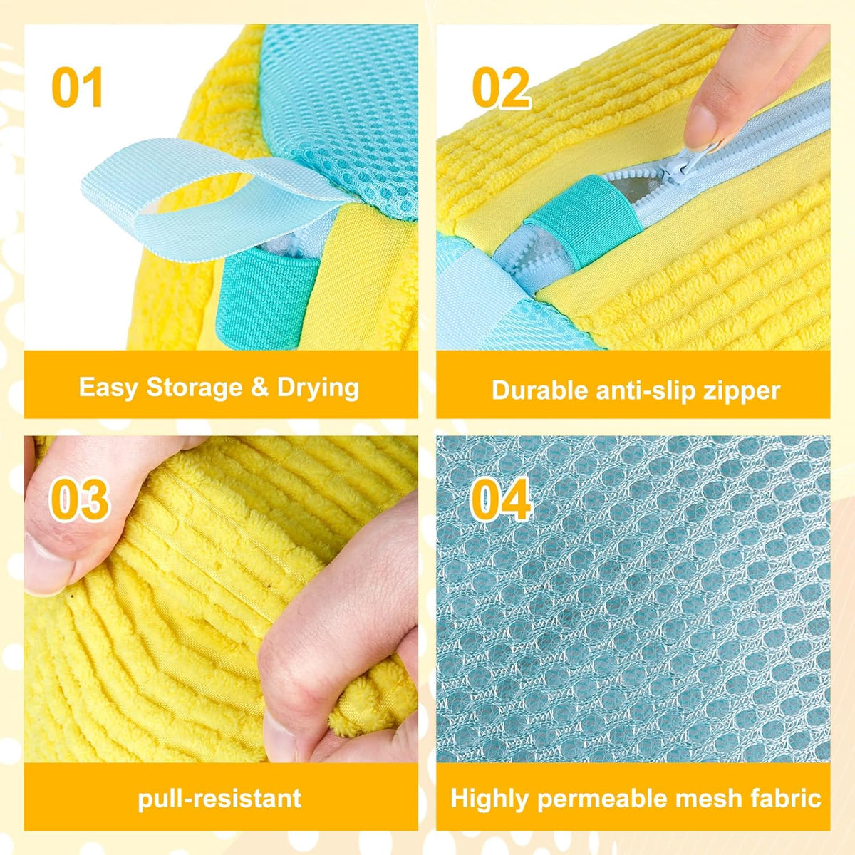 – Reusable Laundry Shoe Bag for Sneakers, Running Shoes & White Shoes, Helps Protect Against Deformation, Scratches & Washer Damage(Yellow 2pcs)