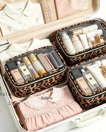 3 Pack Clear Toiletry Bag for Women, TSA Approved Organizer for Travel Size Toiletries Carry on Travel Accessories Bag Airport Airline Compliant Bag Makeup Bag Zipper Pouch Set