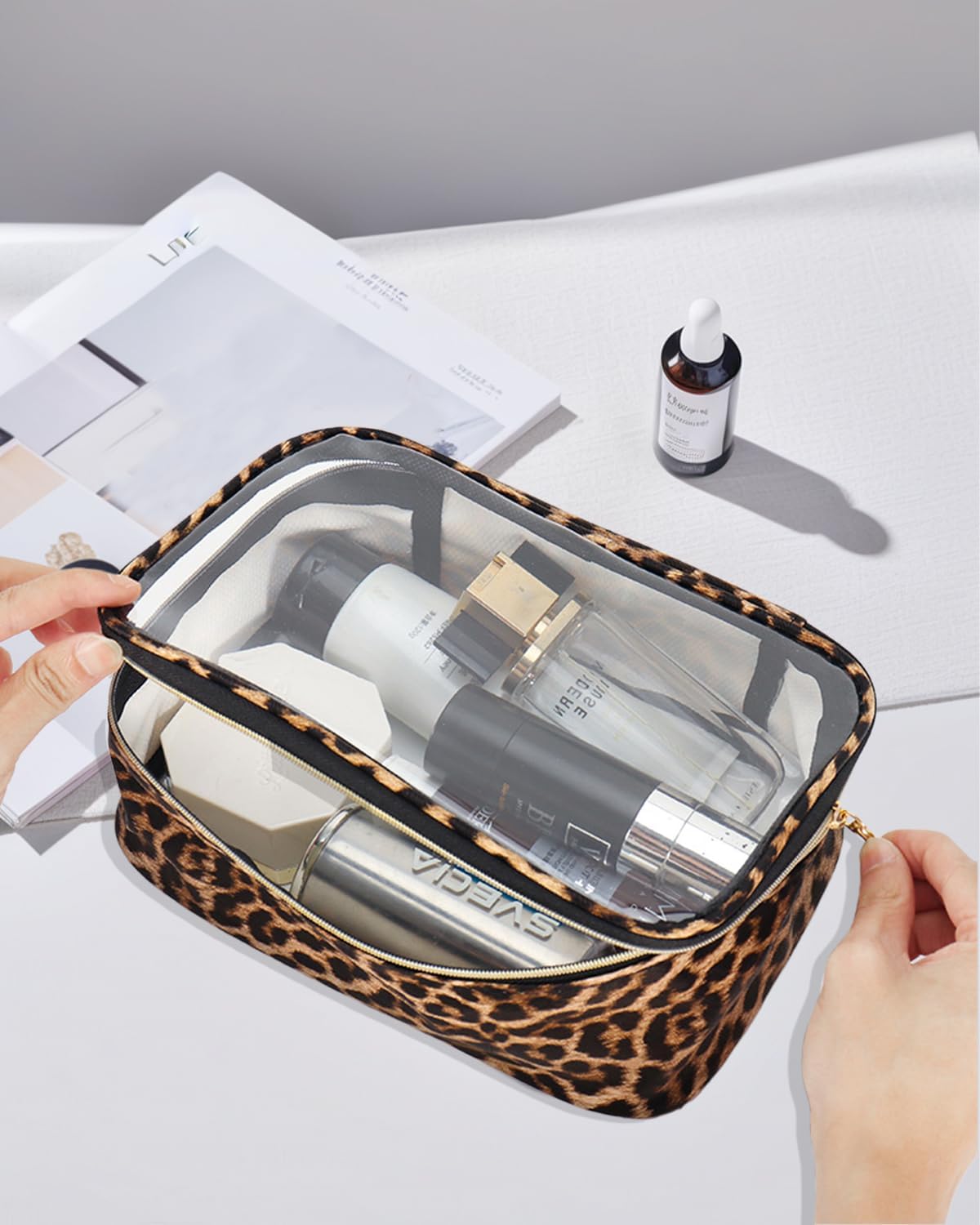 3 Pack Clear Toiletry Bag for Women, TSA Approved Organizer for Travel Size Toiletries Carry on Travel Accessories Bag Airport Airline Compliant Bag Makeup Bag Zipper Pouch Set