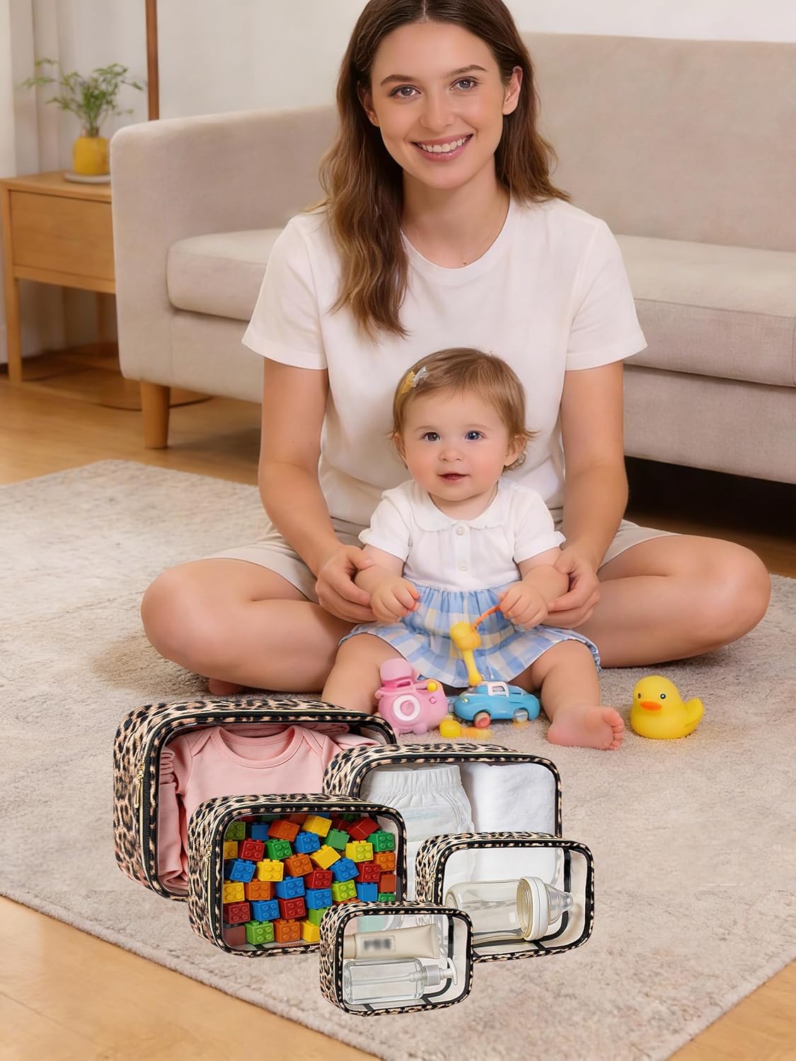 3 Pack Clear Toiletry Bag for Women, TSA Approved Organizer for Travel Size Toiletries Carry on Travel Accessories Bag Airport Airline Compliant Bag Makeup Bag Zipper Pouch Set
