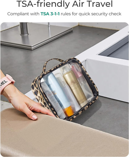 3 Pack Clear Toiletry Bag for Women, TSA Approved Organizer for Travel Size Toiletries Carry on Travel Accessories Bag Airport Airline Compliant Bag Makeup Bag Zipper Pouch Set