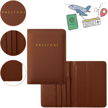 2 Pcs Passport Cover Holder for Travel Waterproof Leather Passport Wallet Case Book Travel Cruise Essentials for Women Men | 2 Pieces