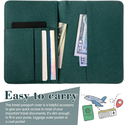 2 Pcs Passport Cover Holder for Travel Waterproof Leather Passport Wallet Case Book Travel Cruise Essentials for Women Men | 2 Pieces