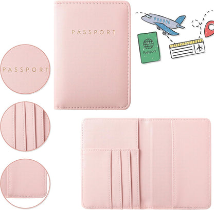 2 Pcs Passport Cover Holder for Travel Waterproof Leather Passport Wallet Case Book Travel Cruise Essentials for Women Men | 2 Pieces