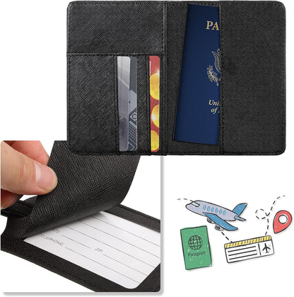 2 Pcs Passport Cover Holder for Travel Waterproof Leather Passport Wallet Case Book Travel Cruise Essentials for Women Men | 2 Pieces