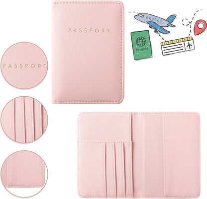 2 Pcs Passport Cover Holder for Travel Waterproof Leather Passport Wallet Case Book Travel Cruise Essentials for Women Men | 2 Pieces