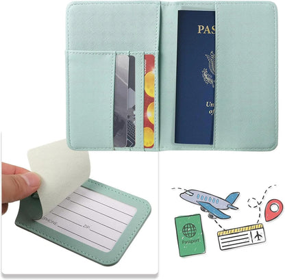 2 Pcs Passport Cover Holder for Travel Waterproof Leather Passport Wallet Case Book Travel Cruise Essentials for Women Men | 2 Pieces