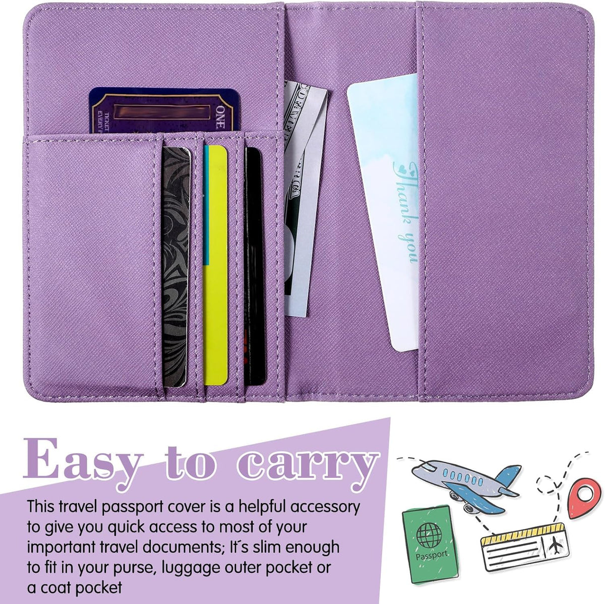 2 Pcs Passport Cover Holder for Travel Waterproof Leather Passport Wallet Case Book Travel Cruise Essentials for Women Men | 2 Pieces
