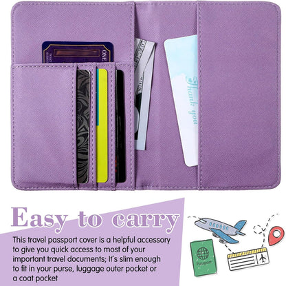 2 Pcs Passport Cover Holder for Travel Waterproof Leather Passport Wallet Case Book Travel Cruise Essentials for Women Men | 2 Pieces