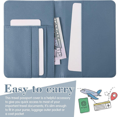 2 Pcs Passport Cover Holder for Travel Waterproof Leather Passport Wallet Case Book Travel Cruise Essentials for Women Men | 2 Pieces