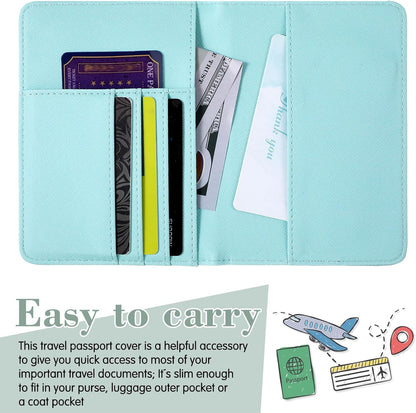 2 Pcs Passport Cover Holder for Travel Waterproof Leather Passport Wallet Case Book Travel Cruise Essentials for Women Men | 2 Pieces
