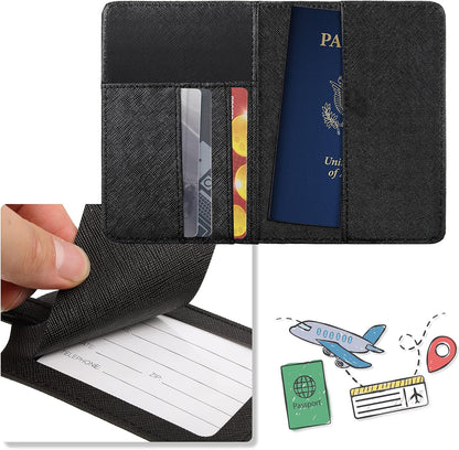 2 Pcs Passport Cover Holder for Travel Waterproof Leather Passport Wallet Case Book Travel Cruise Essentials for Women Men | 2 Pieces