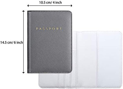 2 Pcs Passport Cover Holder for Travel Waterproof Leather Passport Wallet Case Book Travel Cruise Essentials for Women Men | 2 Pieces