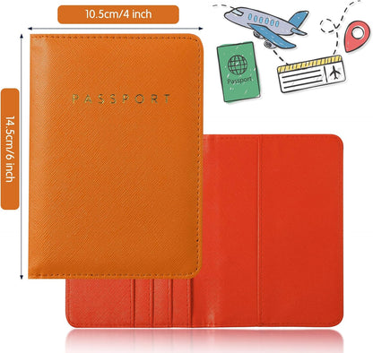 2 Pcs Passport Cover Holder for Travel Waterproof Leather Passport Wallet Case Book Travel Cruise Essentials for Women Men | 2 Pieces