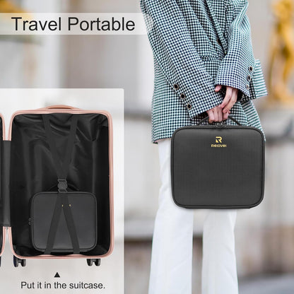 Travel Makeup Train Case Cosmetic Case Organizer Portable Artist Storage Bag with Adjustable Dividers for Cosmetics Makeup Brushes Toiletry Jewelry Digital Accessories