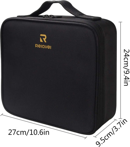 Travel Makeup Train Case Cosmetic Case Organizer Portable Artist Storage Bag with Adjustable Dividers for Cosmetics Makeup Brushes Toiletry Jewelry Digital Accessories