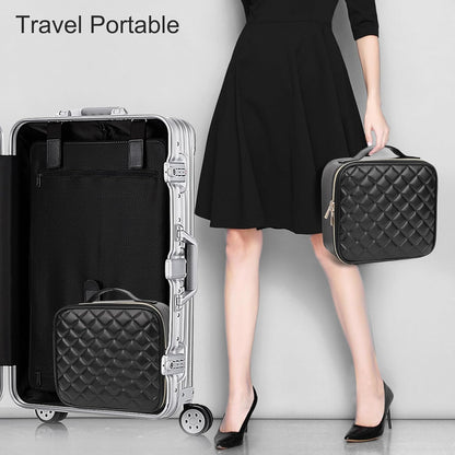 Travel Makeup Train Case Cosmetic Case Organizer Portable Artist Storage Bag with Adjustable Dividers for Cosmetics Makeup Brushes Toiletry Jewelry Digital Accessories